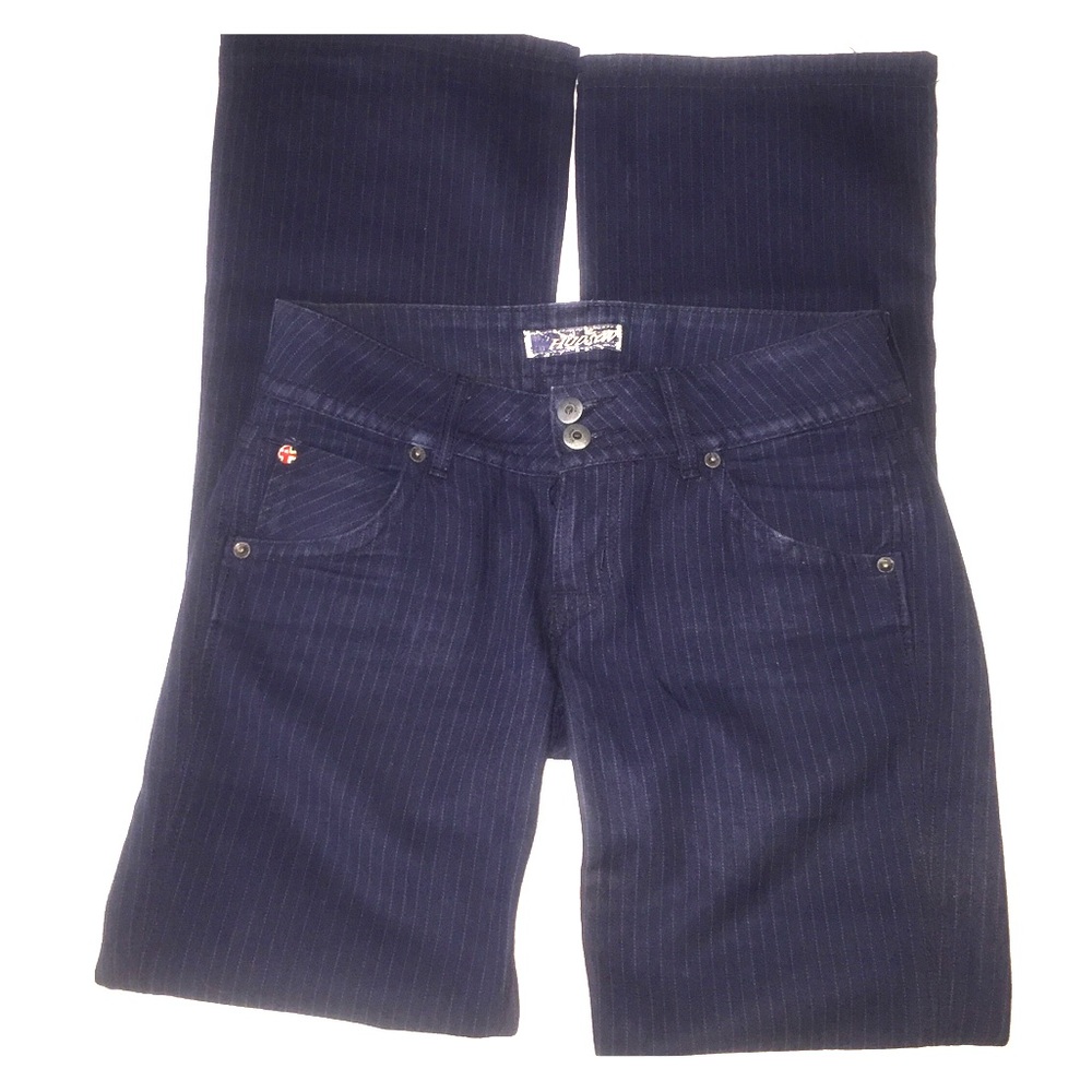 COPY - Hudson pinstripe bootcut  stretch dark wash jeans